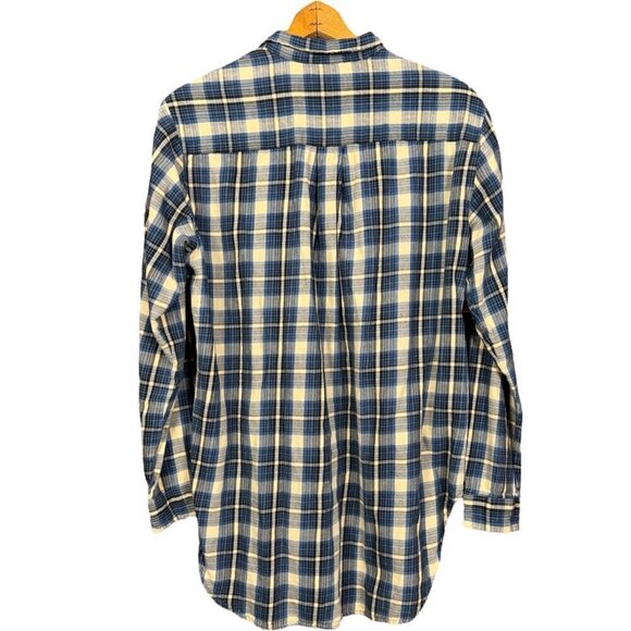 Ralph Lauren Denim & Supply Flannel Shirt Medium Plaid Blue - Picture 2 of 5